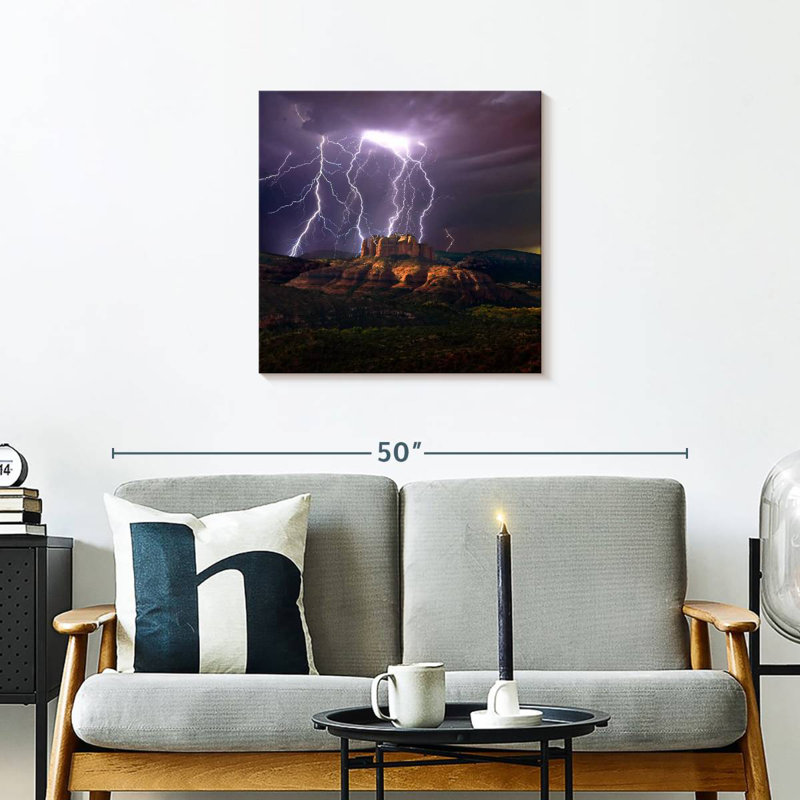 Alvord Lightning Over Cathedral Rock, 24" H x 24" W