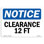 Clearance 12 Ft Aluminum Sign 18 x 24