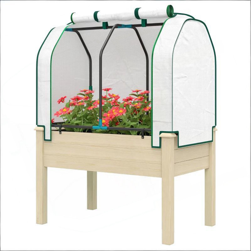Compact Planter Box,Outdoor Raised Garden Bed, Natural Wood