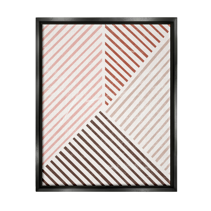 Toile neutre avec rayures asymétriques et rayures par JJ Design House LLC, H 21 po x l 17 po x P 1,7 po