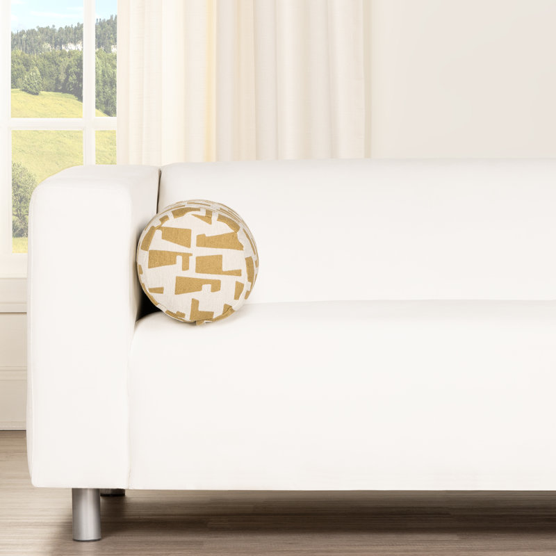 Coussin décoratif Gavel, Miel, Traversin 39 po x 8 po, polyester