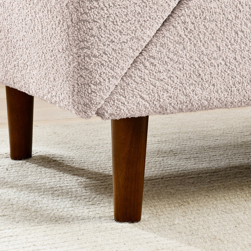 Canapé-lit futon convertible, causeuse confortable avec accoudoirs réglables, Fil rose en boucle