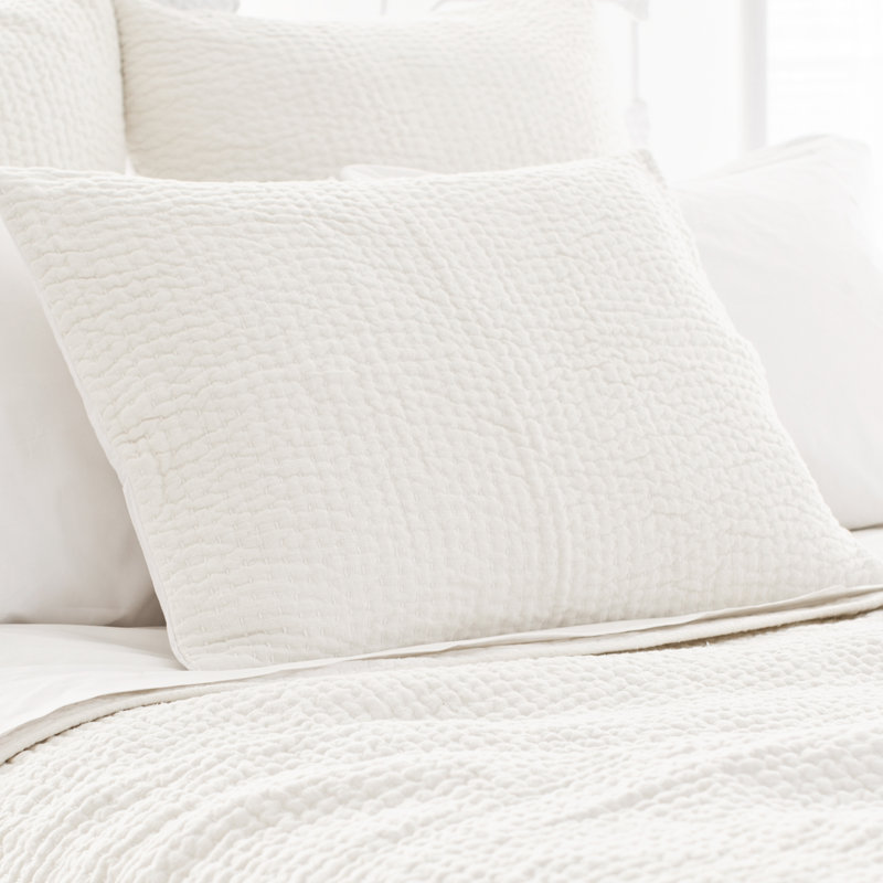 Seychelles Quilted Sham, Standard, Dove White
