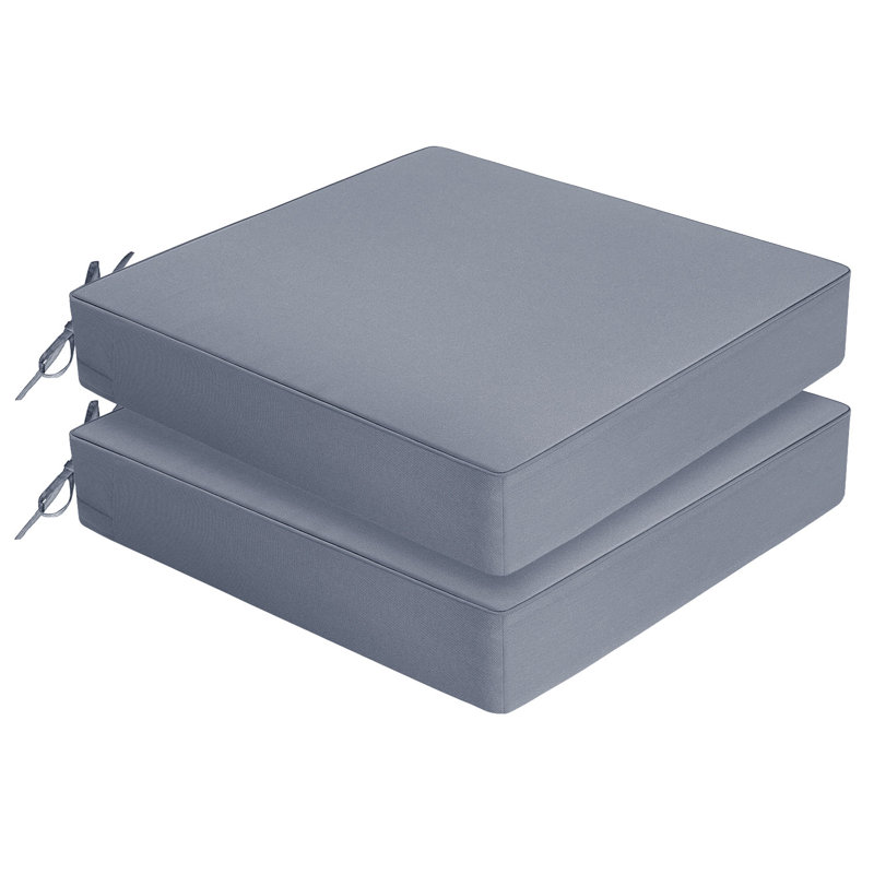 Waterproof Outdoor Chair Cushions, Gray, 3.2", 19" W x 19" D