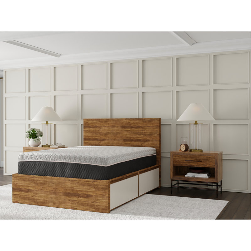 Grand matelas de 12 po en cuivre avec mousse à mémoire de forme réconfortante et rebord résilient, 11.95", Grand lit