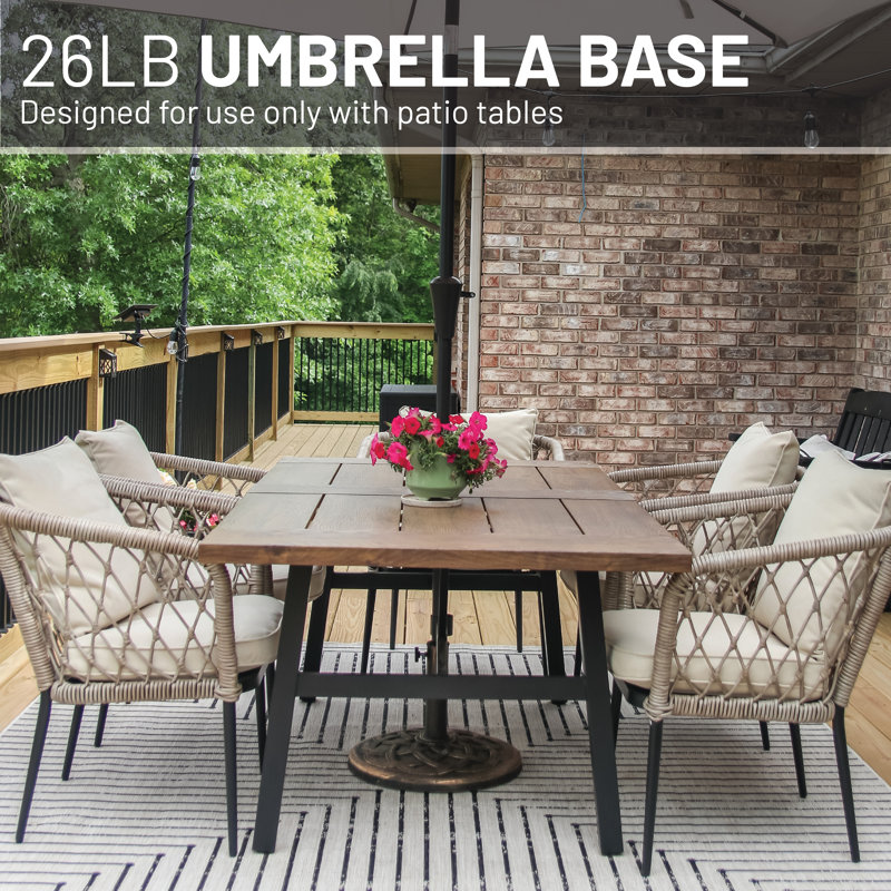 Bronze Cast Stone Round Patio Umbrella Base