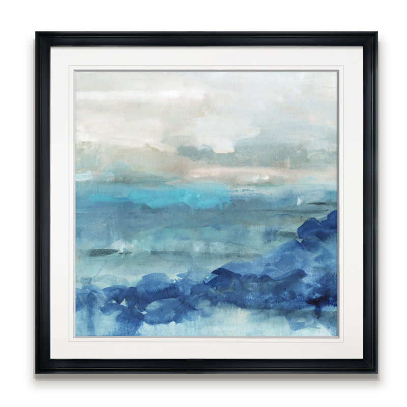" Sea Swell I ", 24" H x 24" W x 1.5" D, Black Framed