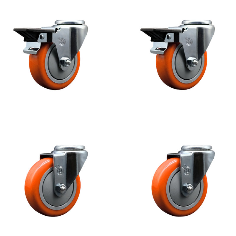 Ensemble de roulettes 4 trous à 4 trous avec 2 freins Posi Lock SCC