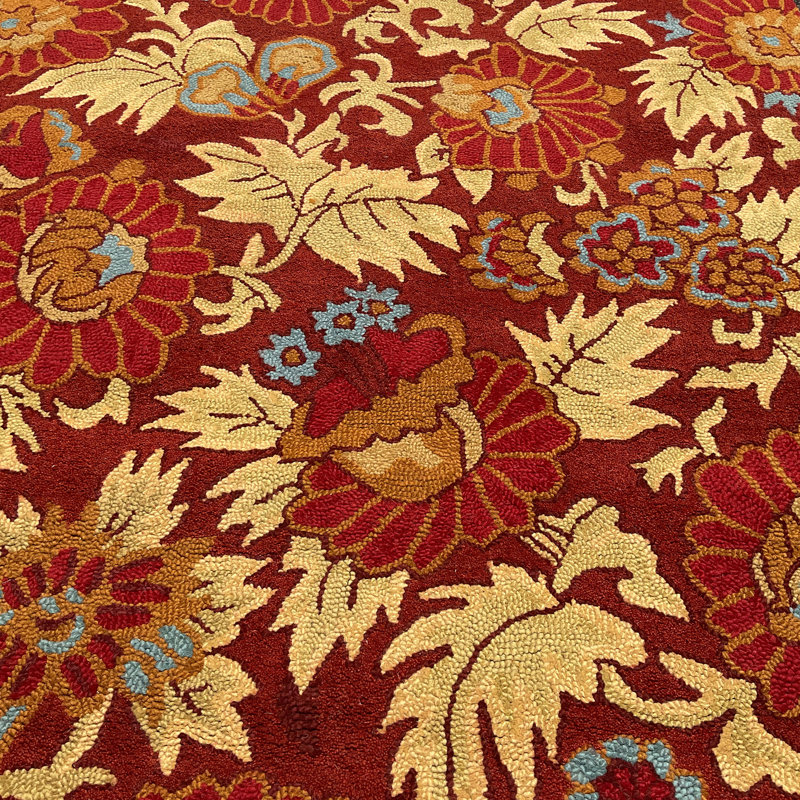 Wool Floral Indoor Rug, Rectangle 6'6" x 10'