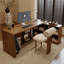 Bureaux en bois massif en L noyer clair-108205558