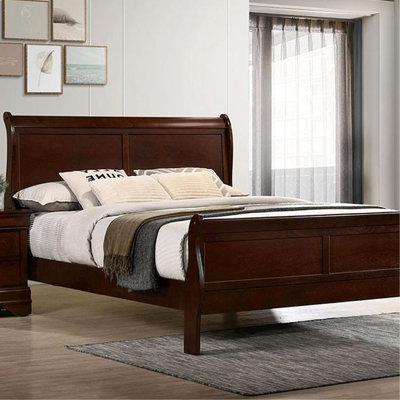 Cherry Solid Wood Bed For Queen Bedroom Interior Color With Design