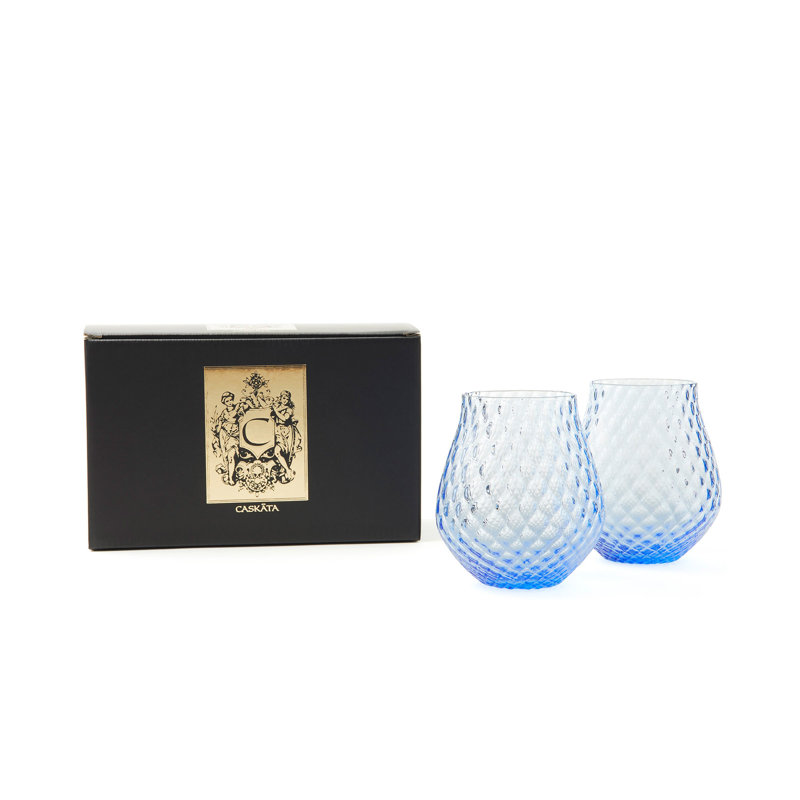 Phoebe Handmade Crystal Stemless Wine Glass, Rose