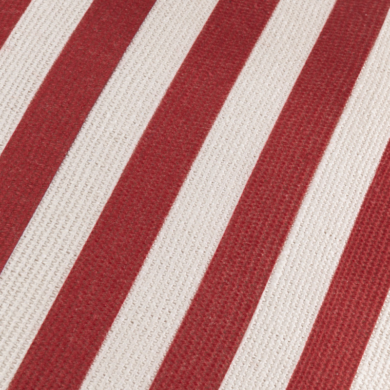 Deck Stripe Indoor / Outdoor Striped Square Cushion, Pillow Cover Only - No Insert, White/Red