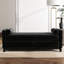 Banc de rangement noir de 66 pouces avec pieds en bois massif et 2 traversins, parfait pour le bout du lit, la chambre à coucher ou le salon, avec entrée en tissu respirant cannelé, pieds équipés, caché-129017389-129017386