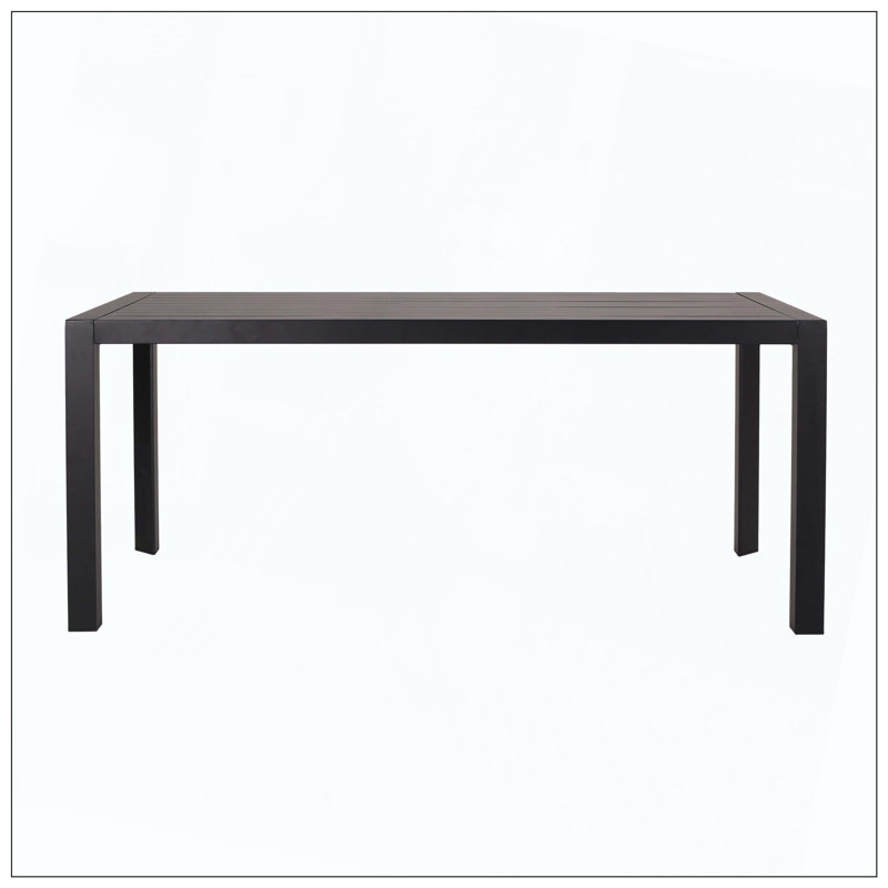 Outdoor Dining Table, Rectangular Shape, Clean Precise Lines, Smooth Aluminum Build, Minimalistic Look, Sturdy Structure