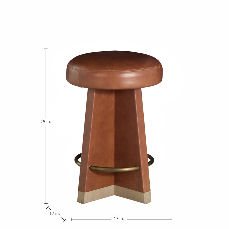 Plateau Leather Swivel Bar Stool, Counter Stool (25” Seat Height), Dawn