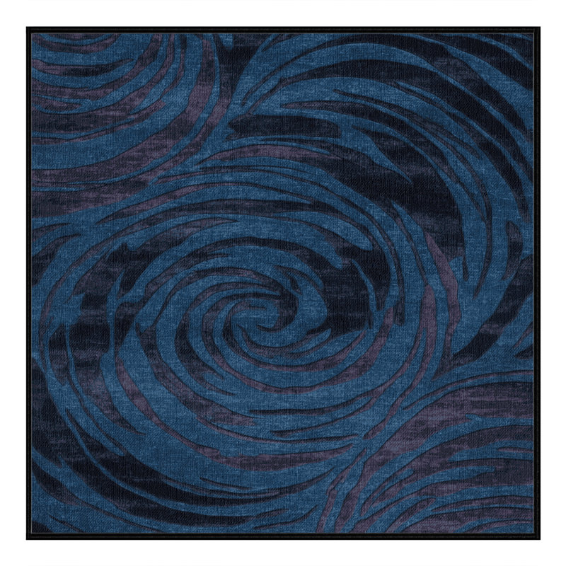 Tapis abstrait gris lavable à la machine, Carré 4 pi