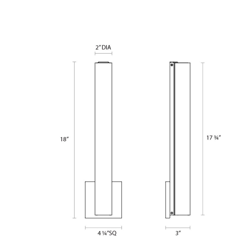 Tubo Slim Flush Mounted Sconce, Flat, Satin Nickel