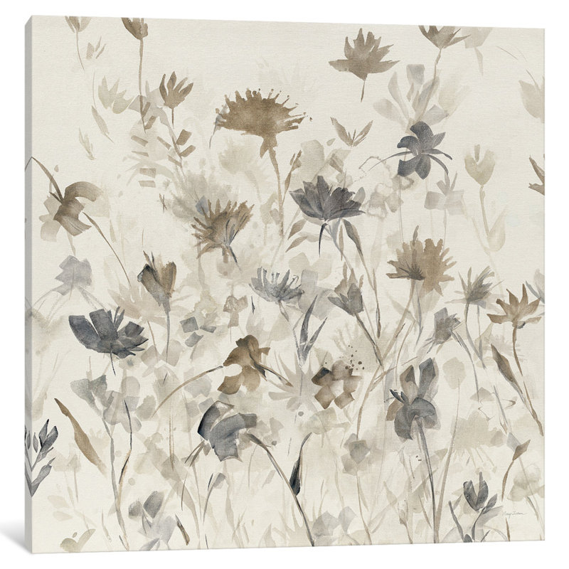 « jardin shadows iii », reproduction d’art sur toile en brun, H 26 po x l 26 po x P 1,5 po, Toile tendue, Pas de tapis