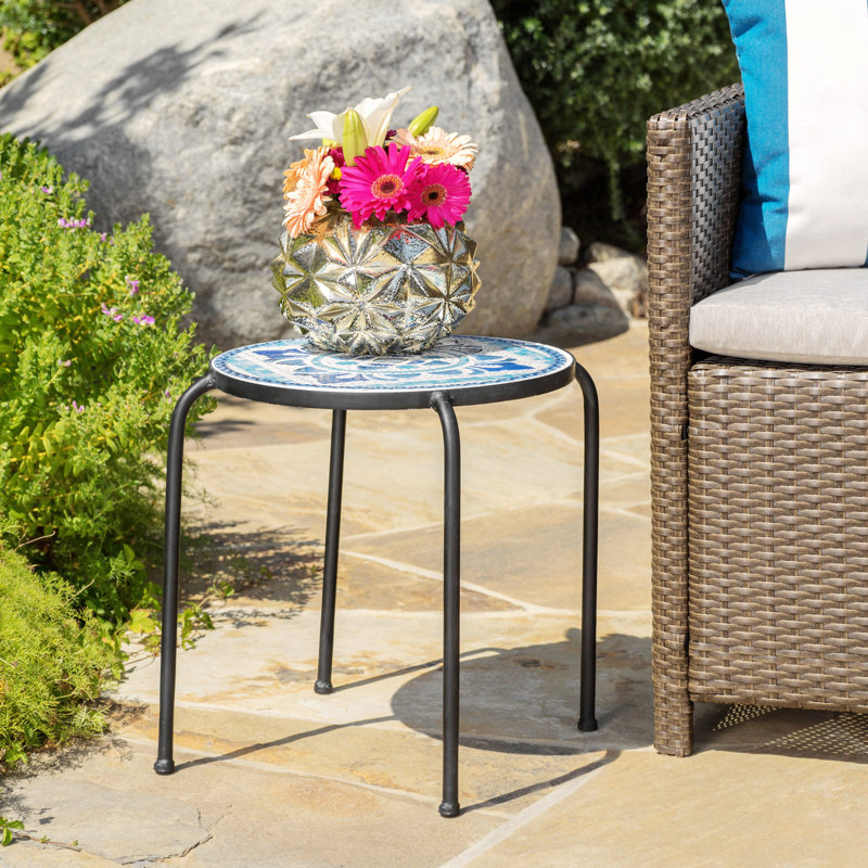 Ceramic Tile End Table,Outdoor Use