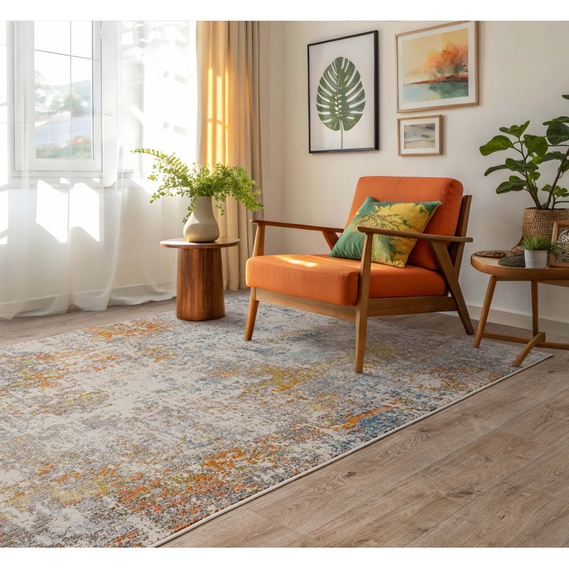 Antebi Abstract Area Rug, Rectangle 80 x 150 cm