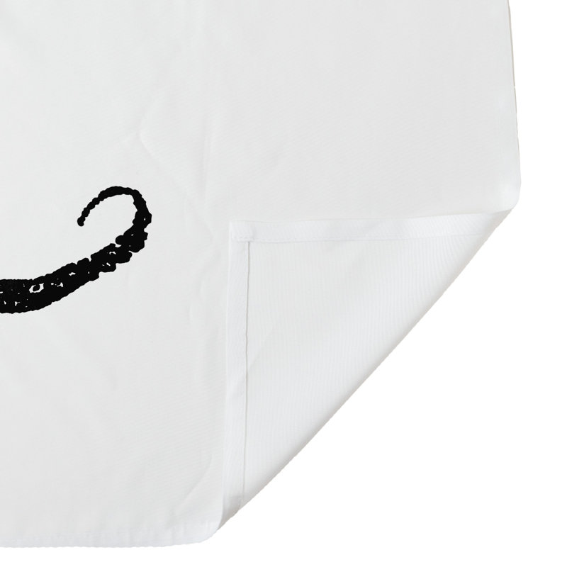 Rideau de douche simple Pacheco, Blanc / Noir