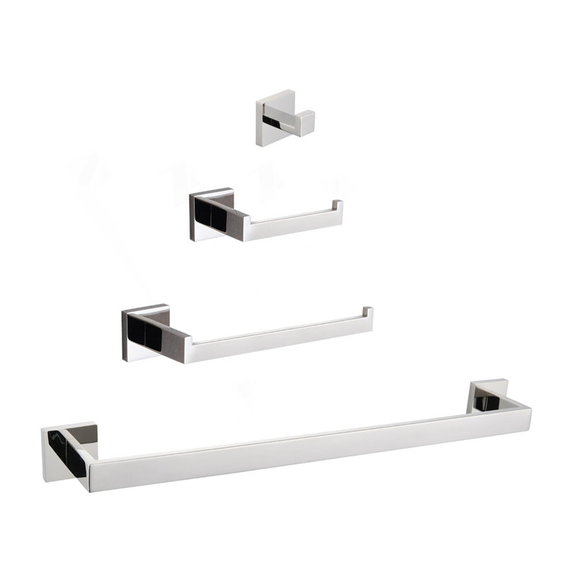 4- Piece Bathroom Hardware Set, Chrome