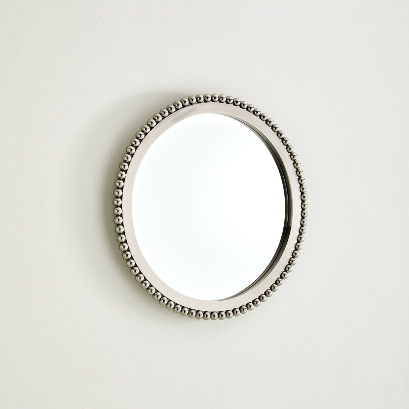 Ball Bearing Iron Round Wall Mirror, 26" x 26"