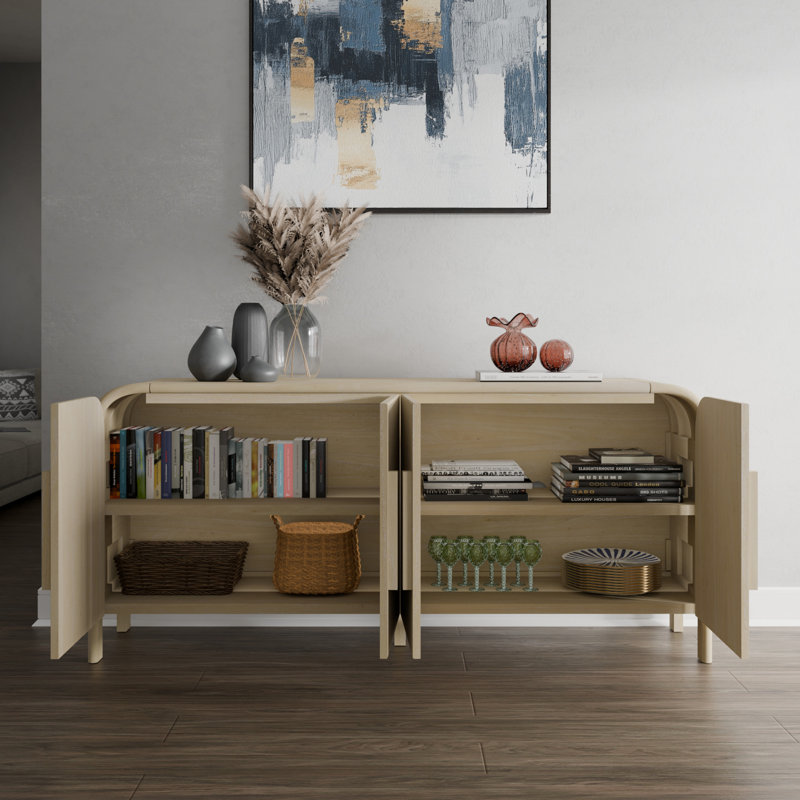 Serenia 4-Door Buffet - Weathered Sand, Weathered Sand