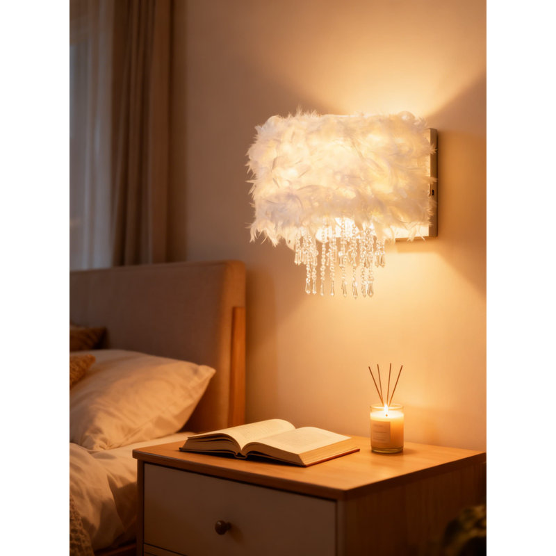 Lampe à plume intelligente avec ampoule DEL à changement de couleur RVB, haut-parleur Bluetooth intégré, télécommande et contrôle de l'application pour une ambiance personnalisable