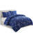 Marina Decoration Home Bedding Ensemble Cooling Bedsheet Soft Deep Pocket 4 Piece Rayon from Bamboo Printed Fitted Sheet Duvet Cover Set with Corner Tie, Navy Blue Asterism Pattern Double/Full Size-449170478