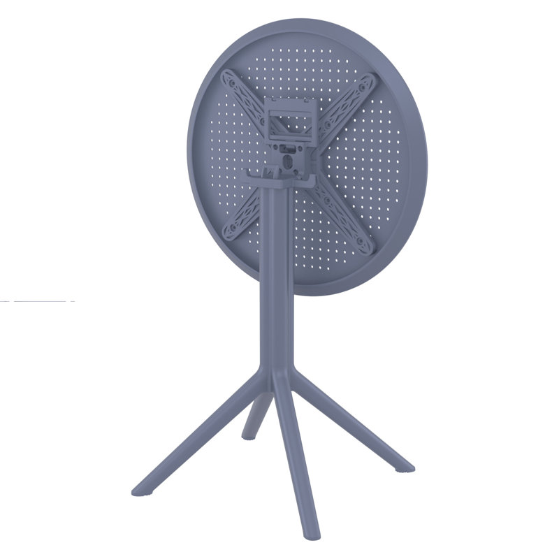 Table bistro pliable en plastique pour 2 personnes Elodie, Gris foncé, H 29,5 po x l 23,6 po x L 23,6 po