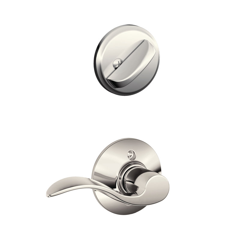 Accent Single Cylinder Interior Lever Set, Polished Nickel, Yes, Left