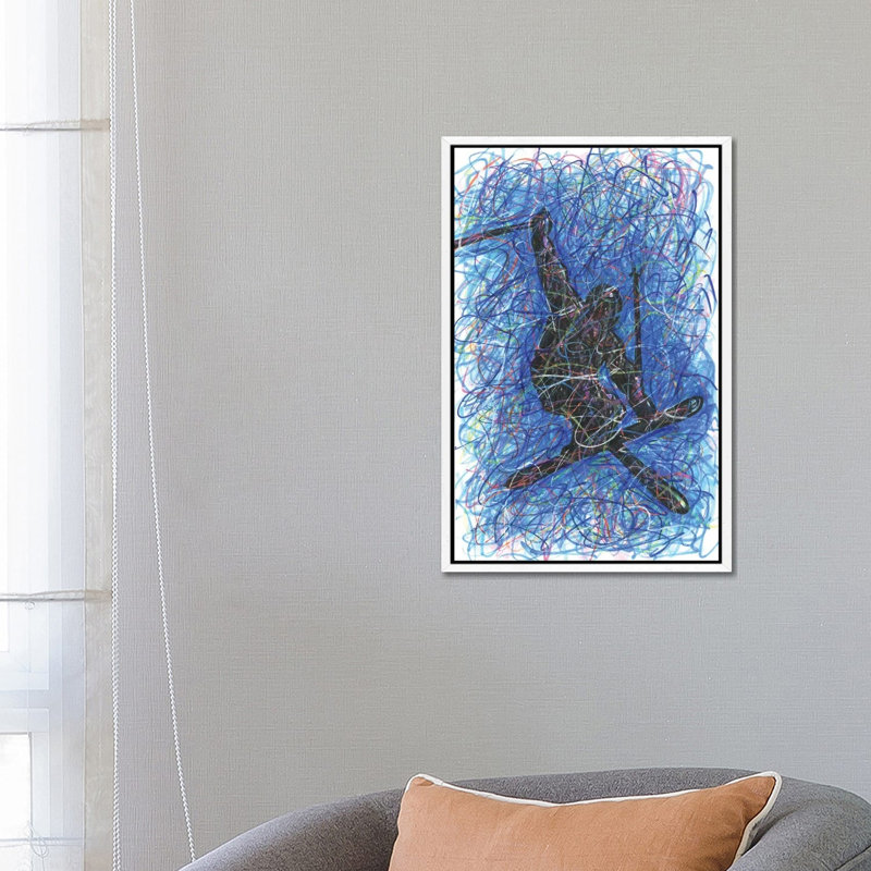 Skiing Trick by Kitslam - Gallery-Wrapped Canvas Giclée on Canvas, White Floater Frame, 66.04 cm H x 45.72 cm W