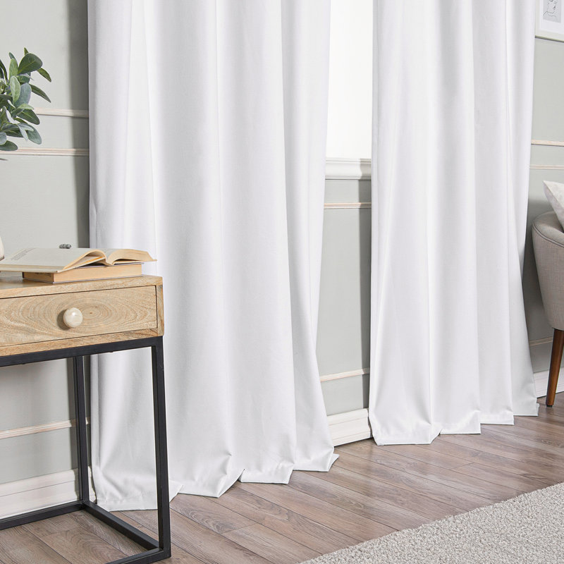 Leach Blackout Curtain Panel Pair, 52" x 63", White