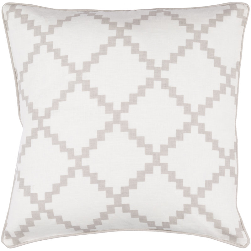 Parsons Geometric Linen Throw Pillow, 20" H x 20" W x 4" D, Taupe