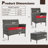 4 PCS Patio Furniture Set with Washable Cushions and Tempered Glass Coffee Table-509875817