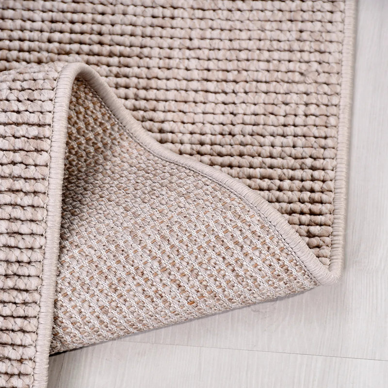 Tapis moderne en polyester antidérapant Echevarria vison facile à nettoyer, 4 pi x 6 pi