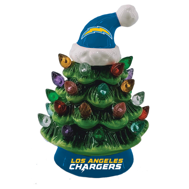 Arbre de Noël en céramique DEL 8 po, Los Angeles Chargers