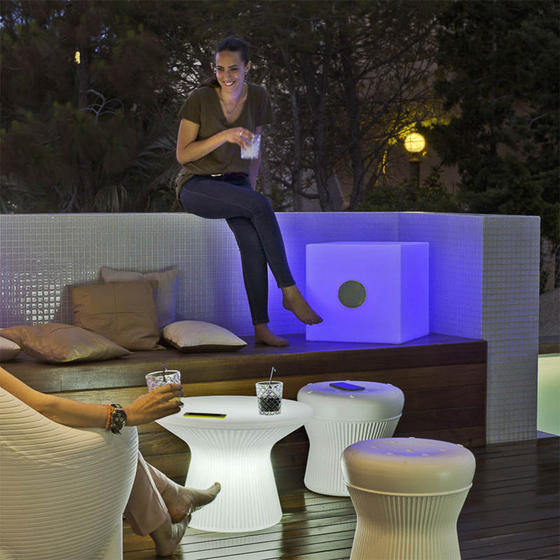 Haut-parleur d'extérieur à DEL 17 "à piles et lumière