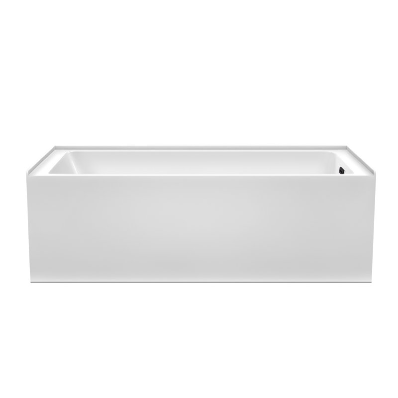 Grayley 66'' x 32'' Soaking Acrylic Bathtub, Right, Matte Black