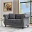 Canapé à compression, causeuse Chesterfield en velours gris pour maison compacte
