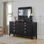 Miroir pour commode Jack, bois noir, cadre moulé, 36 po