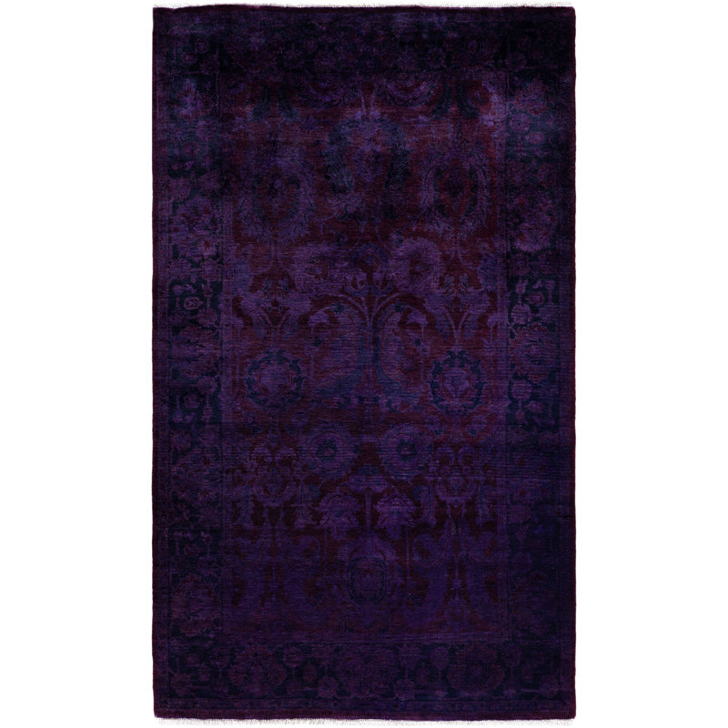 Overdyed One-of-a-Kind 3' 2" X 5' 3" Hand Knotted Area Rug