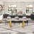 9 - Piece Dining Table Set With 94.5'' Extendable Sintered Stone Dining Table With 8 Fabric Chairs Dining-120842705-120842698-120842702