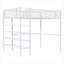 Lit mezzanine en métal avec tablettes à 4 niveaux et rangement-2055445010