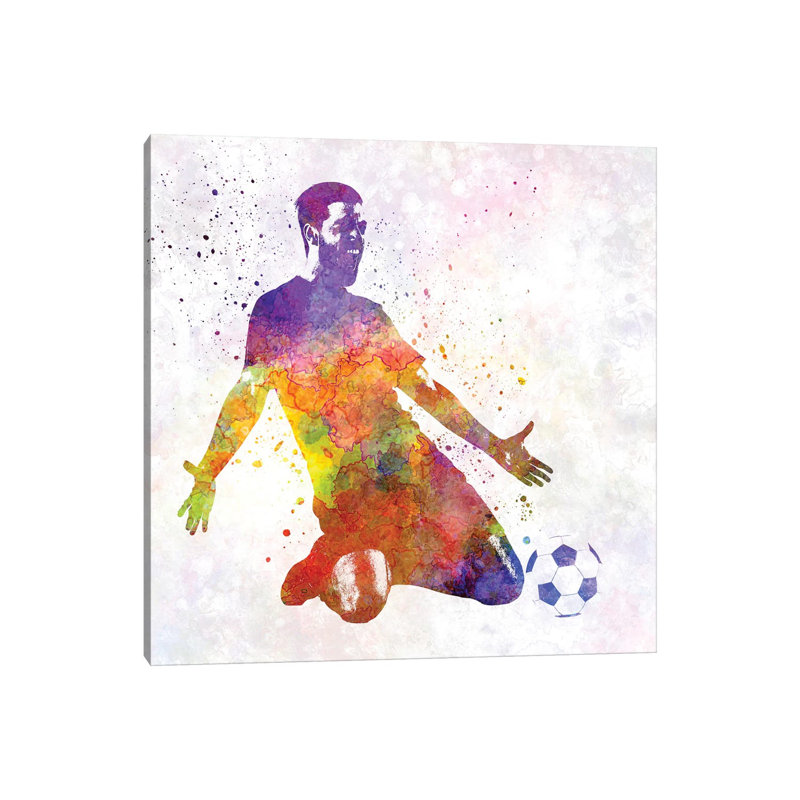Man Soccer Football Player XIII by Paul Rommer - Wrapped Canvas Gallery-Wrapped Canvas Giclée