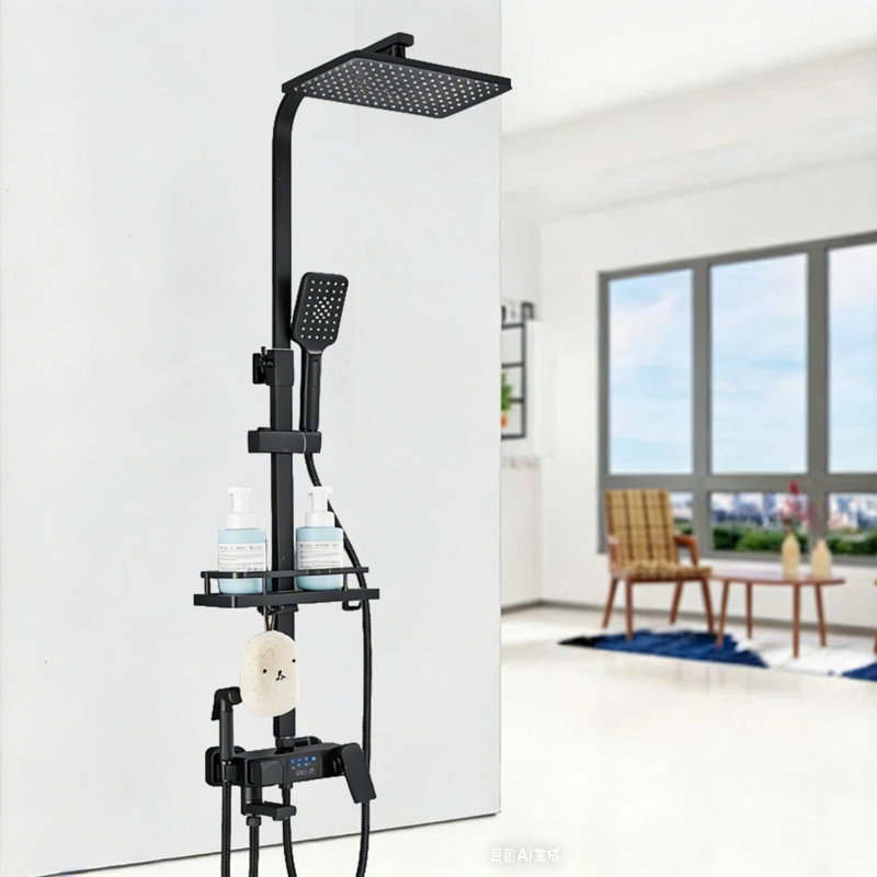 Wall Mounted Shower Faucet, Mattle Black