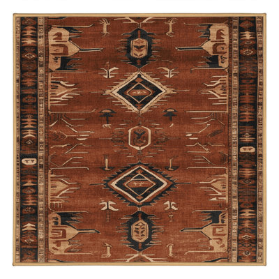 Machine Washable Persian Brown Area Rug