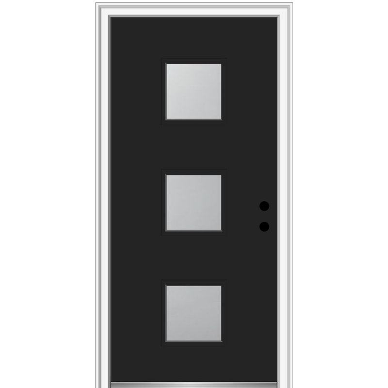 Porte d'entrée avant en fibre de verre Spotlight Spotlight, S'ouvre à gauche vers l'intérieur, H 80 po x l 30 po x P 1,75 po